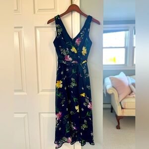DKNY Floral Faux Wrap Dress